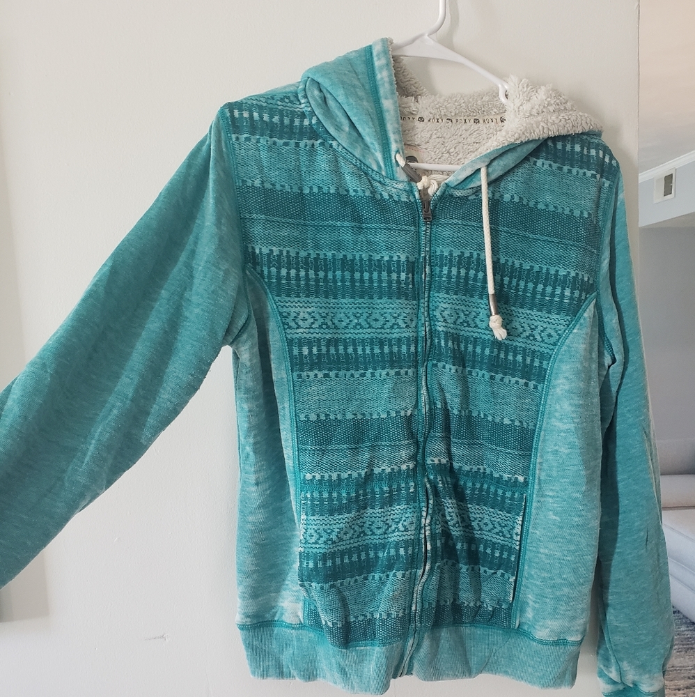Teal zip-up Roxy hoodie